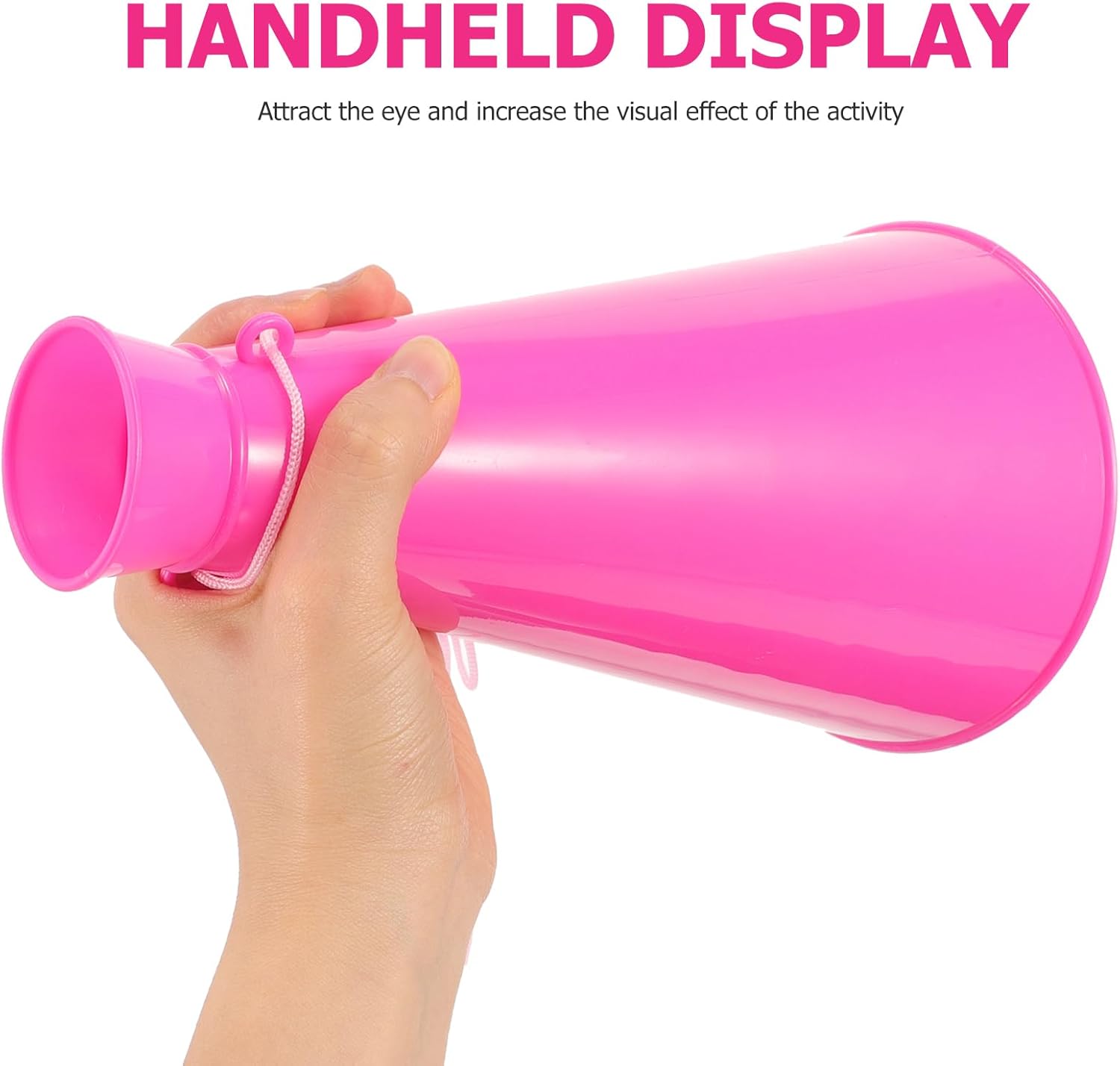 BESPORTBLE Rosy Plastic Megaphone, Cheer Megaphone Boost School Spirit Diy Cheerleading Megaphone Hearing Horn For Supersbowl Sports Events Parties Match Game Outdoor Activities-5