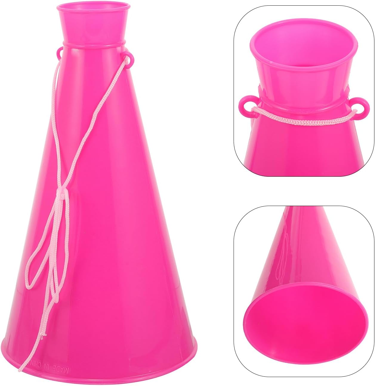 BESPORTBLE Rosy Plastic Megaphone, Cheer Megaphone Boost School Spirit Diy Cheerleading Megaphone Hearing Horn For Supersbowl Sports Events Parties Match Game Outdoor Activities-6