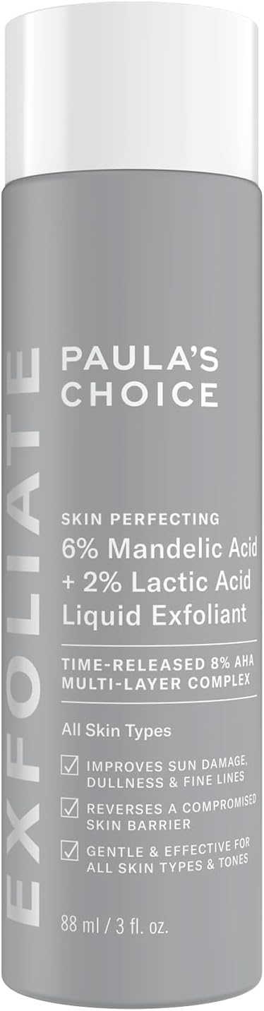 Paula's Choice SKIN PERFECTING 6% Mandelic Acid + 2% Lactic Acid Lquid Exfoliant - AHA Face Exfoliant - Visibly Reduces Fine Lines and Wrinkles - All Skin Types - 88 ml-0