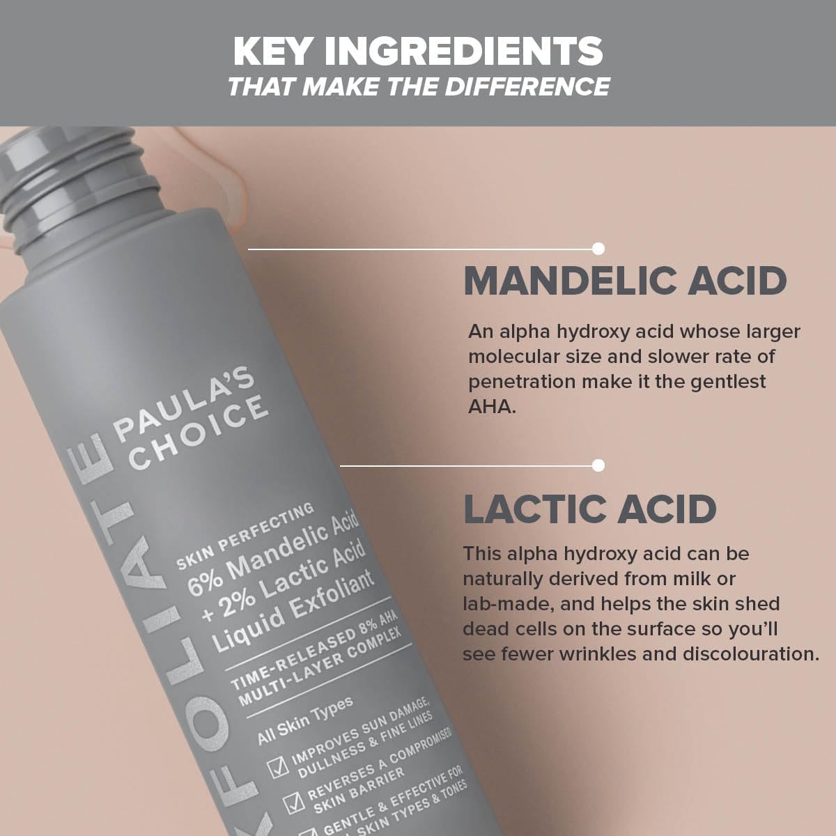 Paula's Choice SKIN PERFECTING 6% Mandelic Acid + 2% Lactic Acid Lquid Exfoliant - AHA Face Exfoliant - Visibly Reduces Fine Lines and Wrinkles - All Skin Types - 88 ml-4