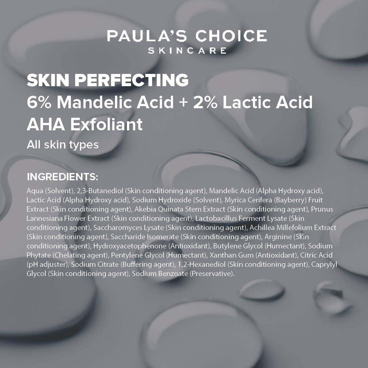 Paula's Choice SKIN PERFECTING 6% Mandelic Acid + 2% Lactic Acid Lquid Exfoliant - AHA Face Exfoliant - Visibly Reduces Fine Lines and Wrinkles - All Skin Types - 88 ml-5