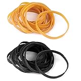 Elastic Bands Heavy Duty 100Pcs Thick rubber bands100x5mm Natural Strong Money Elastic Bands Wide Rubber Band Stationary Stretchable Bands for Home School Office Workshop Accessories,Black/Khaki