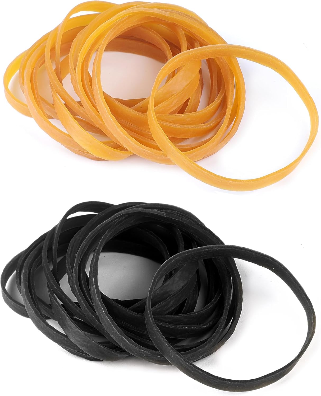 Elastic Bands Heavy Duty 100Pcs Thick rubber bands100x5mm Natural Strong Money Elastic Bands Wide Rubber Band Stationary Stretchable Bands for Home School Office Workshop Accessories,Black/Khaki-0