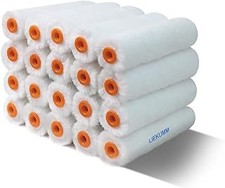 LIEKUMM Paint Roller Sleeve, 6 inch Medium Pile Roller Sleeves, 20 Pack Paint Rollers, 15.5CM Roller Brush for Wall Ceiling Decoration, Renovations, Repair and Smooth Finish Emulsion Paint, White