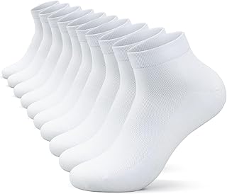 TIBISI Mens Running Socks Trainer Socks (pack of 10) Sports Socks Ankle Socks Athletic Cotton White Black Multicoloured More Breathable for Men Women Ladies