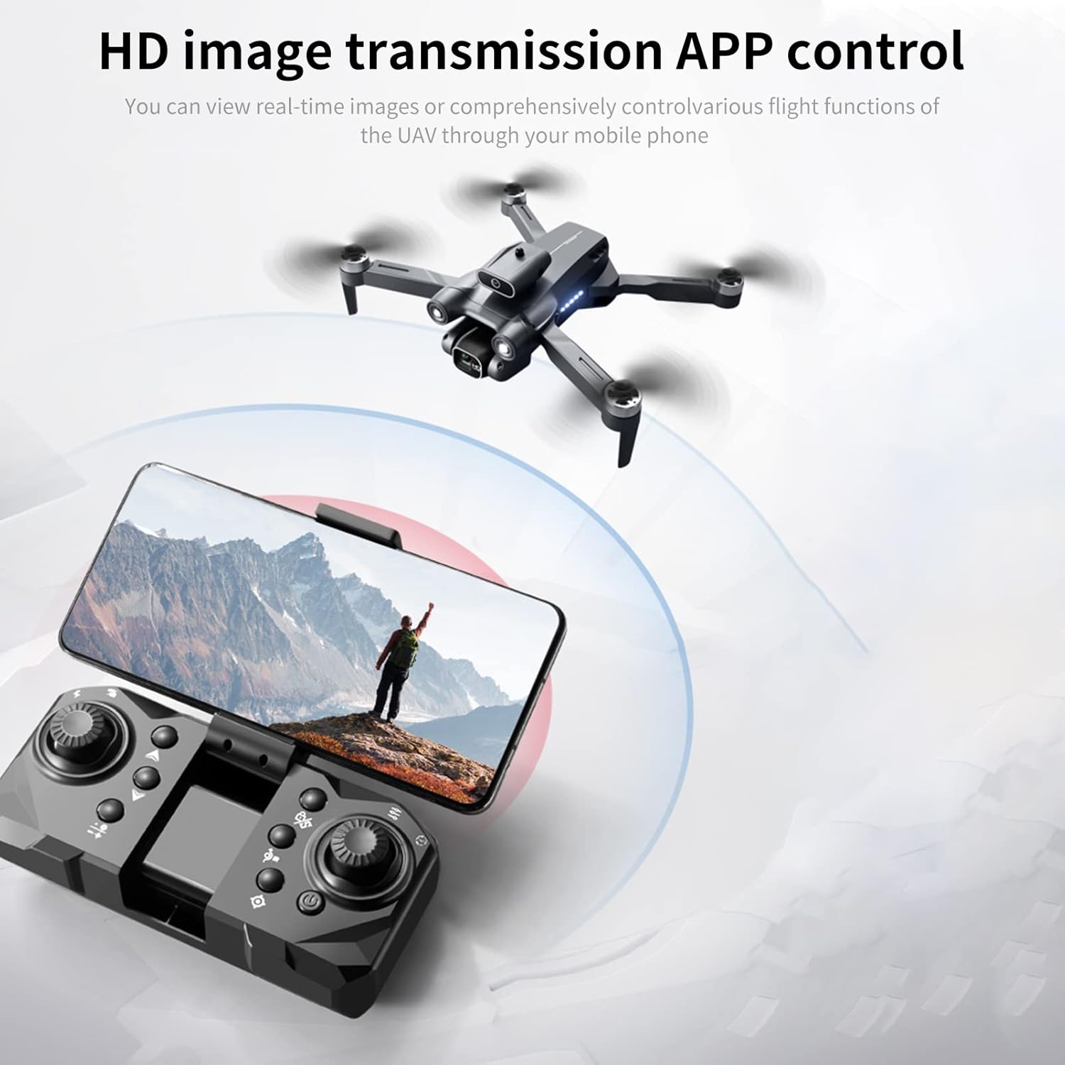 Goolsky Quadcopter with Camera LS-S1S 4K Dual WIFI 2.4G Brushless 6-Axis Gyro Optical Flow Positioning, Gesture Photography, Obstacle Avoidance, Trajectory Flight, Headless Mode Foldable 3 Battery-4