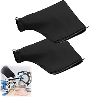 Planer Dust Bag, Mitre Saw Dust Bag 2 PCS Saw Dust Dust Bag with Zipper and Wire Rack Makes It Easy to Dispose of Dust Inside Dust Bag for Miter Saw Fits Model 255 Miter Saw Accessories (Black)