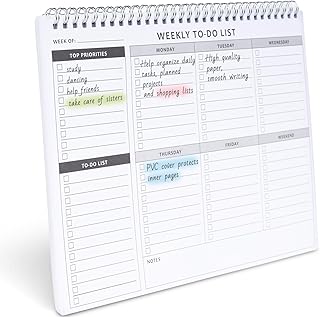 Koogel Weekly Planner Pad, 52 Sheets 22 x 28 cm To Do List Notepad Daily Planner Work Planner Weekly to View Planner Task Notes Scheduler for Work School Home Personal Organized