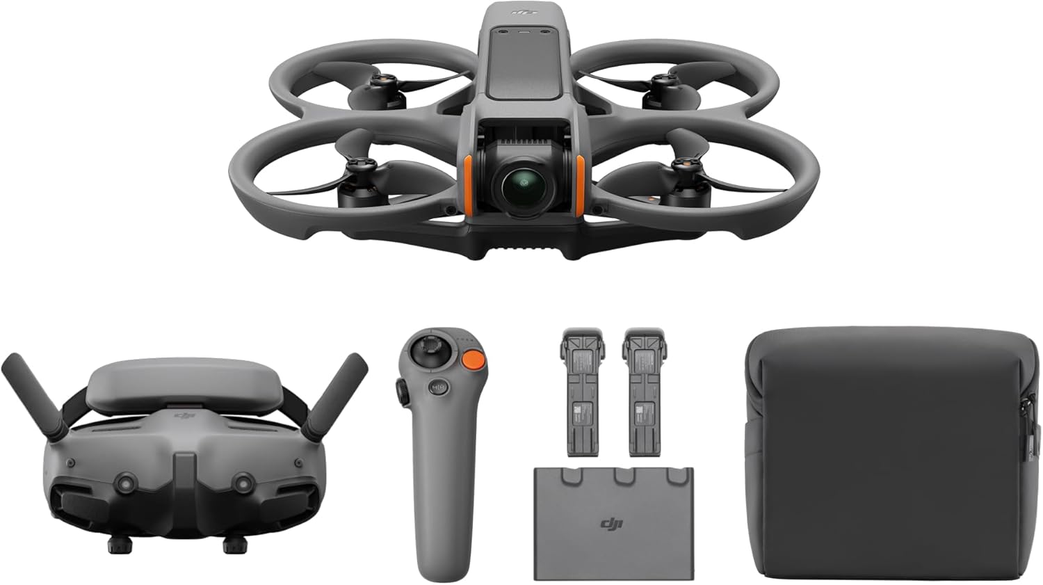 DJI Avata 2 Fly More Combo (3 Batteries), FPV Drone with Camera 4K, Immersive Experience, One-Push Acrobatics, Built-in Propeller Guard, 155° FOV, Camera Drone with Goggles 3 and RC Motion 3-0