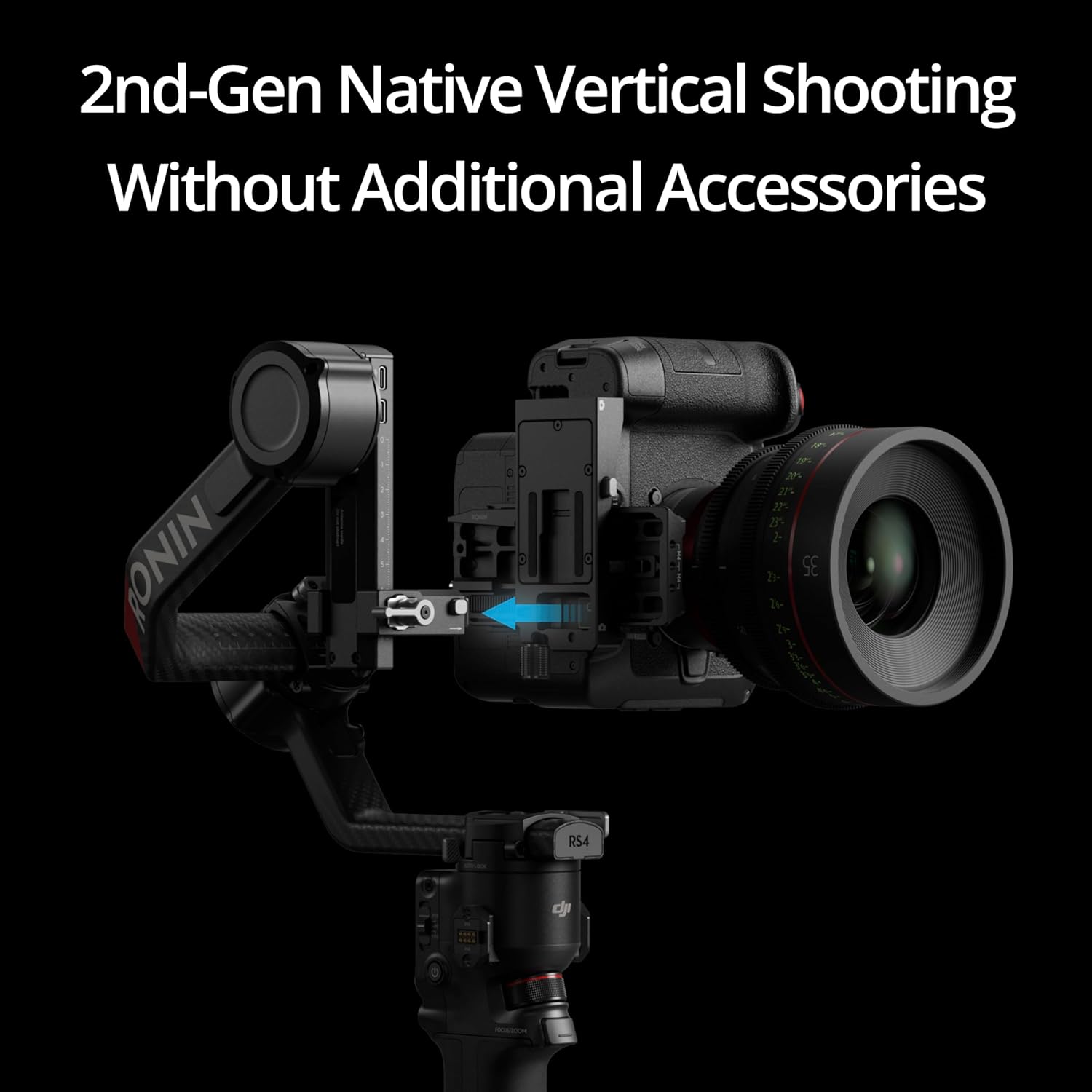 DJI RS 4 Pro, 3-Axis Gimbal Stabilizer for DSLR & Cinema Cameras Canon/Sony/Panasonic/Nikon/Fujifilm, 2nd-Gen Native Vertical Shooting, 4.5kg (10lbs) Payload, Dual Focus & Zoom Motors-1