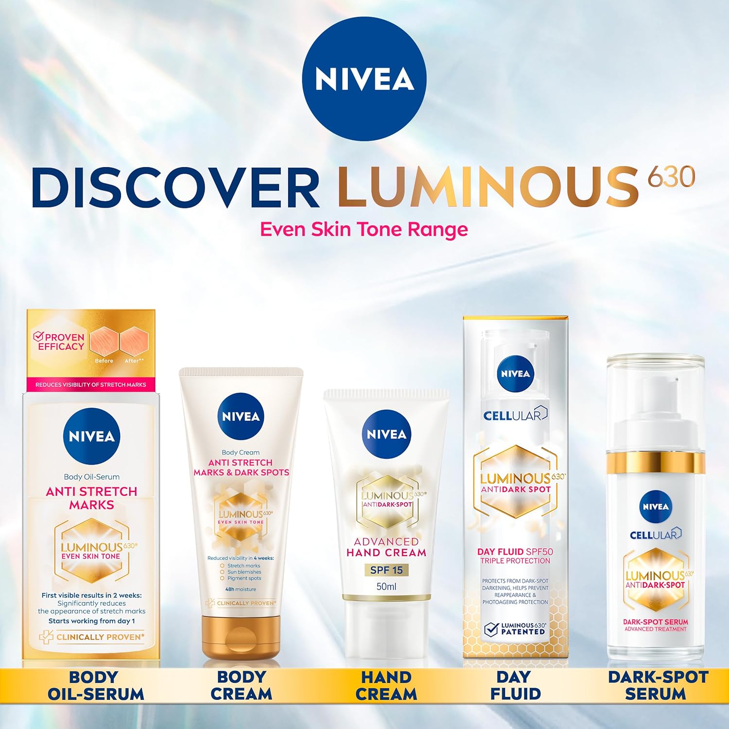 NIVEA Luminous 630 Anti Stretch Marks & Dark Spots Body Cream (200ml), 48-Hour Moisturising Cream Reduces Stretch Marks, Sun Blemishes and Pigment Spots-6