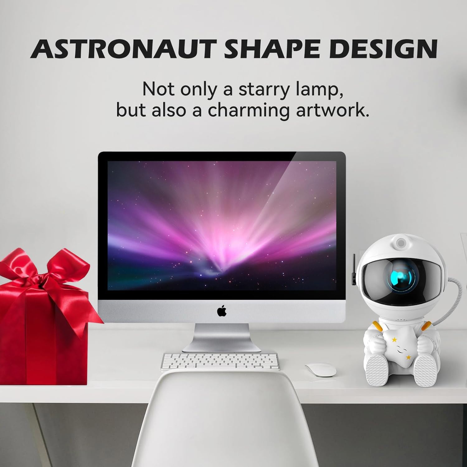 Astronaut Galaxy Projector, Star Projector Night Light with 360° Adjustable/Remote Control/Timer Compatible, LED Nebula Spaceman Light Projector for Kids Bedroom Home Theatre Gifts Room Decor, White-4