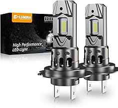 D-Lumina H7 LED Bulb Canbus,100W 16000LM 6500K CSP Chip Super Bright High Beam and Low Beam, 1:1 Replacement Design Halogen Lamp with Fan Non-Polarity, Plug and Play, 2 pieces