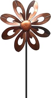 TITA-DONG Garden Wind Spinners, Outdoor Metal Stake Yard Spinners Garden Wind Catcher Wind Mills, Premium Kinetic Wind Sculpture Metal Windmill for Outdoor Yard Patio Lawn & Garden(Copper)