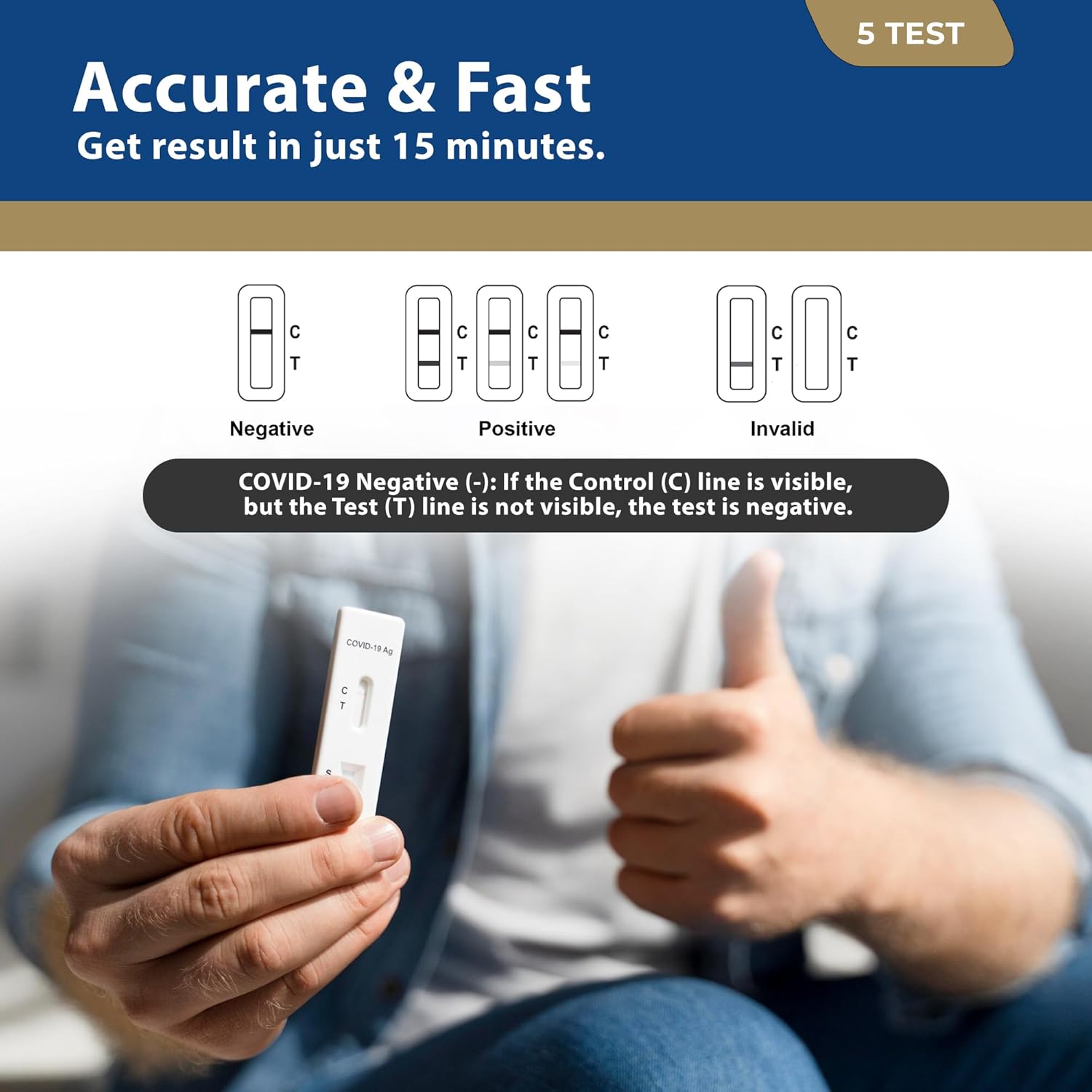 5 Pack Covid 19 Test Kit | Effortless Self-Testing Covid Lateral Flow Test Kit | Rapid Results Within 15 Minute | Detection of SARS-CoV-2 Antigen | Non-Invasive Nasal Swab-4