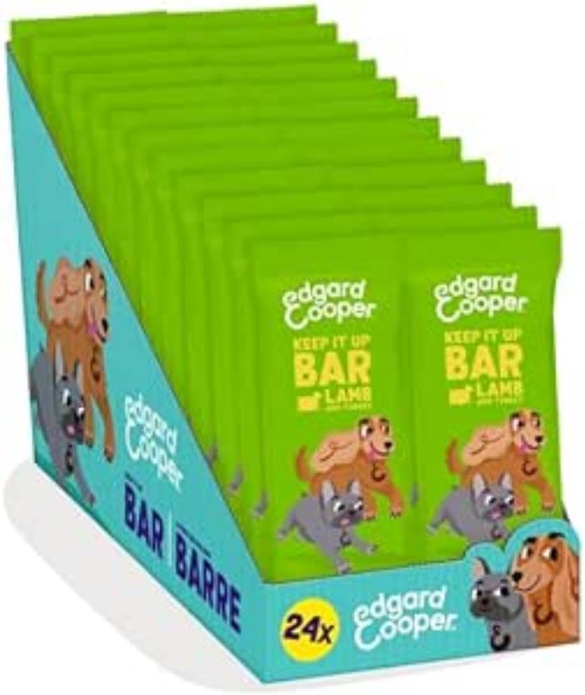 Edgard Cooper Natural Dog Treats - Lamb and Turkey Keep It Up Bar (24 x 30g bar), Grain Free, High in Protein & fresh meat, full of essential amino acids for healthy insides-0