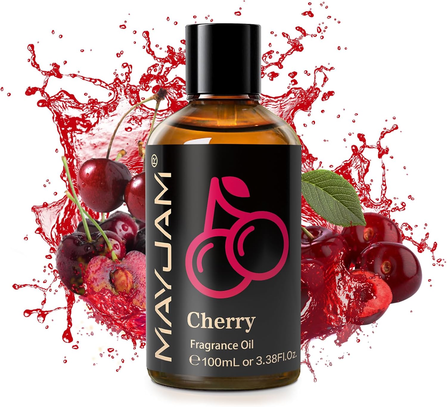 MAYJAM 100ML Cherry Fragrance Oils with Glass Dropper, Essential Oils for Diffusers for Home, Fragrance Oil Scent for DIY Candle & Soap Making-1