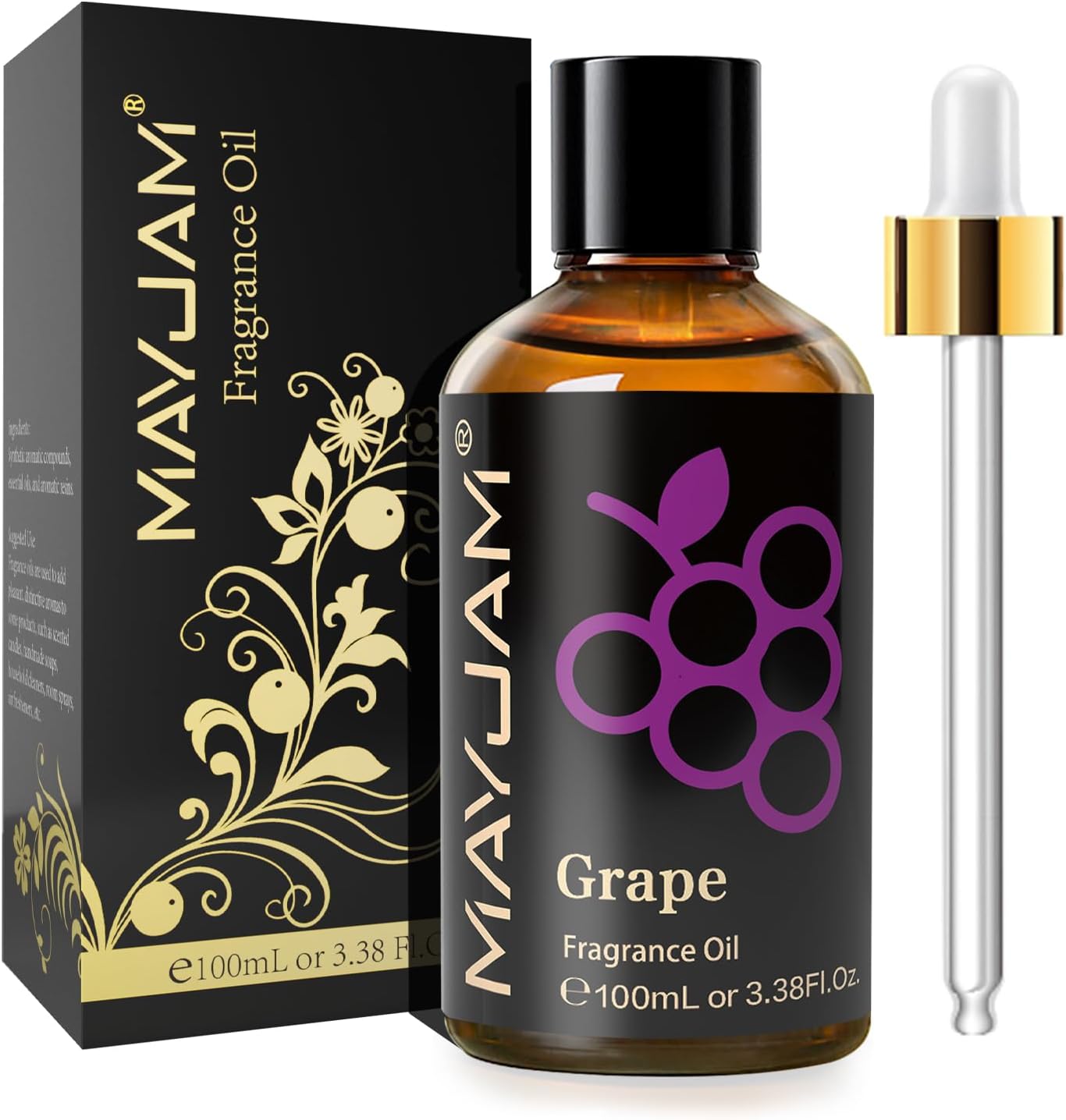 MAYJAM 100ML Grape Fragrance Oils with Glass Dropper, Essential Oils for Diffusers for Home, Fragrance Oil Scent for DIY Candle & Soap Making-0