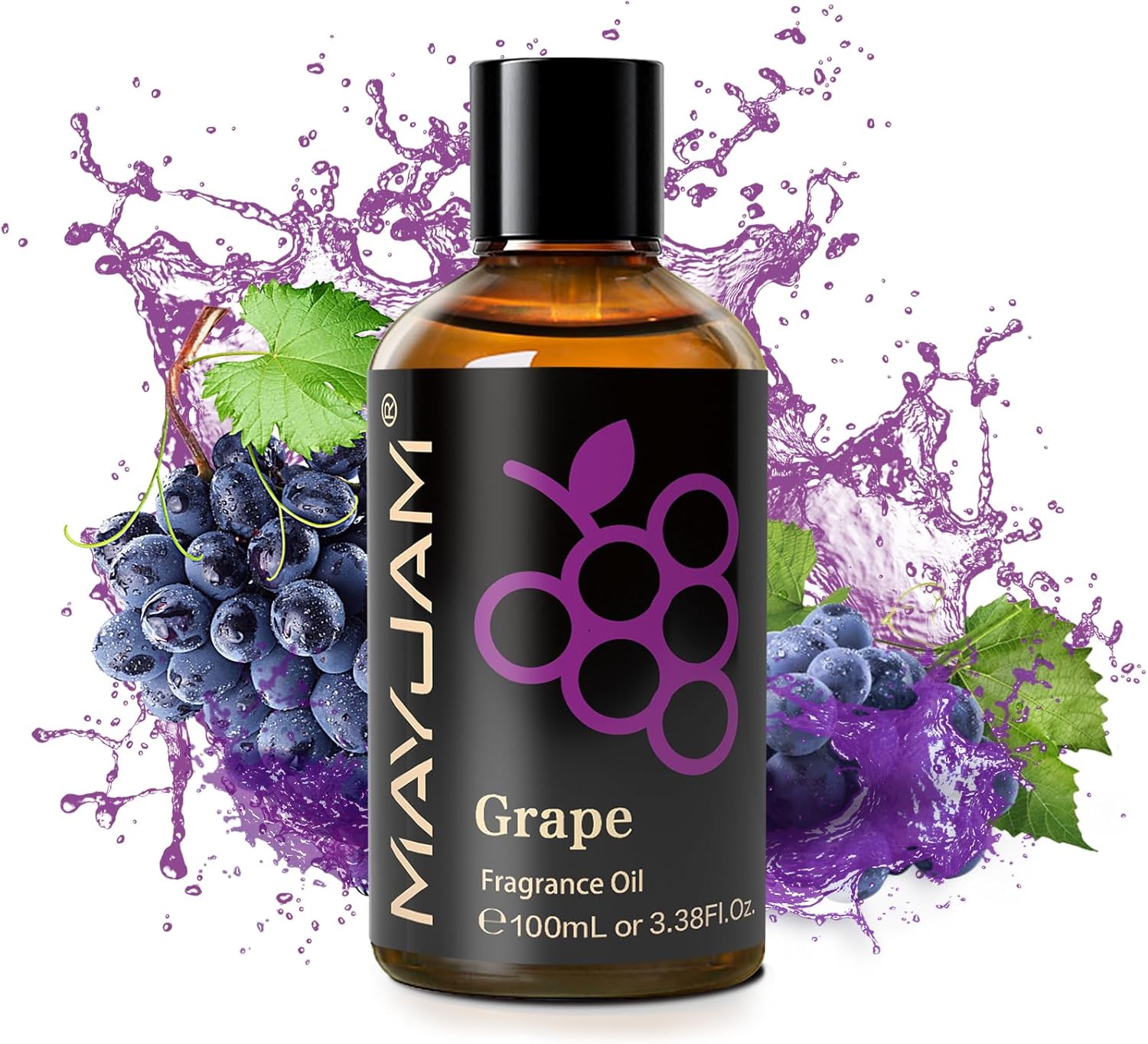 MAYJAM 100ML Grape Fragrance Oils with Glass Dropper, Essential Oils for Diffusers for Home, Fragrance Oil Scent for DIY Candle & Soap Making-1