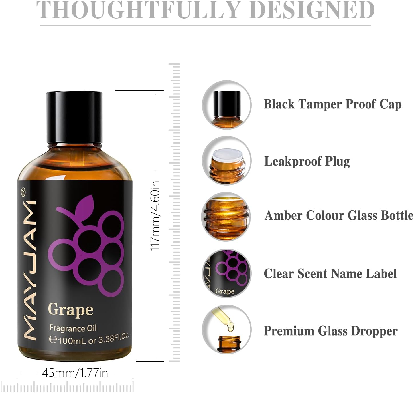 MAYJAM 100ML Grape Fragrance Oils with Glass Dropper, Essential Oils for Diffusers for Home, Fragrance Oil Scent for DIY Candle & Soap Making-4