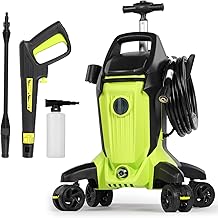 2000w Max.150Bar 7.0L/min Electric Pressure Washer,High Pressure Washer, Power Washer with Telescopic Handle &Anti-Tipping Technology& Foam Cannon for Cars/Fences/Driveways/Home/Patios