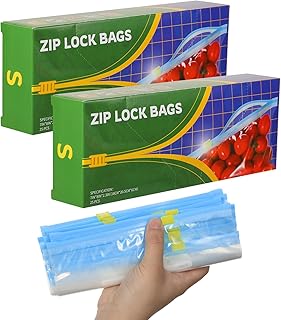 50 Pcs Food Storage Freezer Bags, Reusable Zip Lock Bags(1L) Sandwich Bags Food Bags with Expandable Bottom, Zip Seal Freezer Bags for Fruits, Vegetables, Meat, Grains,Snacks