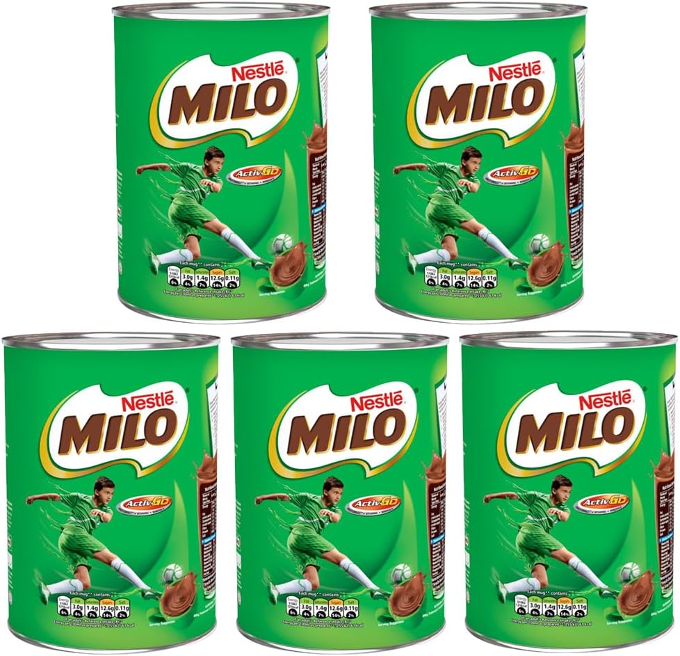 Nestle 5 x 400g Chocolate Flavour Milo Milk Drink With Welari Thank You Card Malted Vitamin Minerals Calcium Activ-go for Kids (2kg)-0