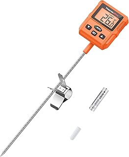 ThermoPro TP511 Digital Candy Thermometer with Pot Clip, Programmable Instant Read Food Meat Thermometer with 20cm Long Probe for Smoker Baking Grilling Candle Liquid Oil Deep Fry Thermometer