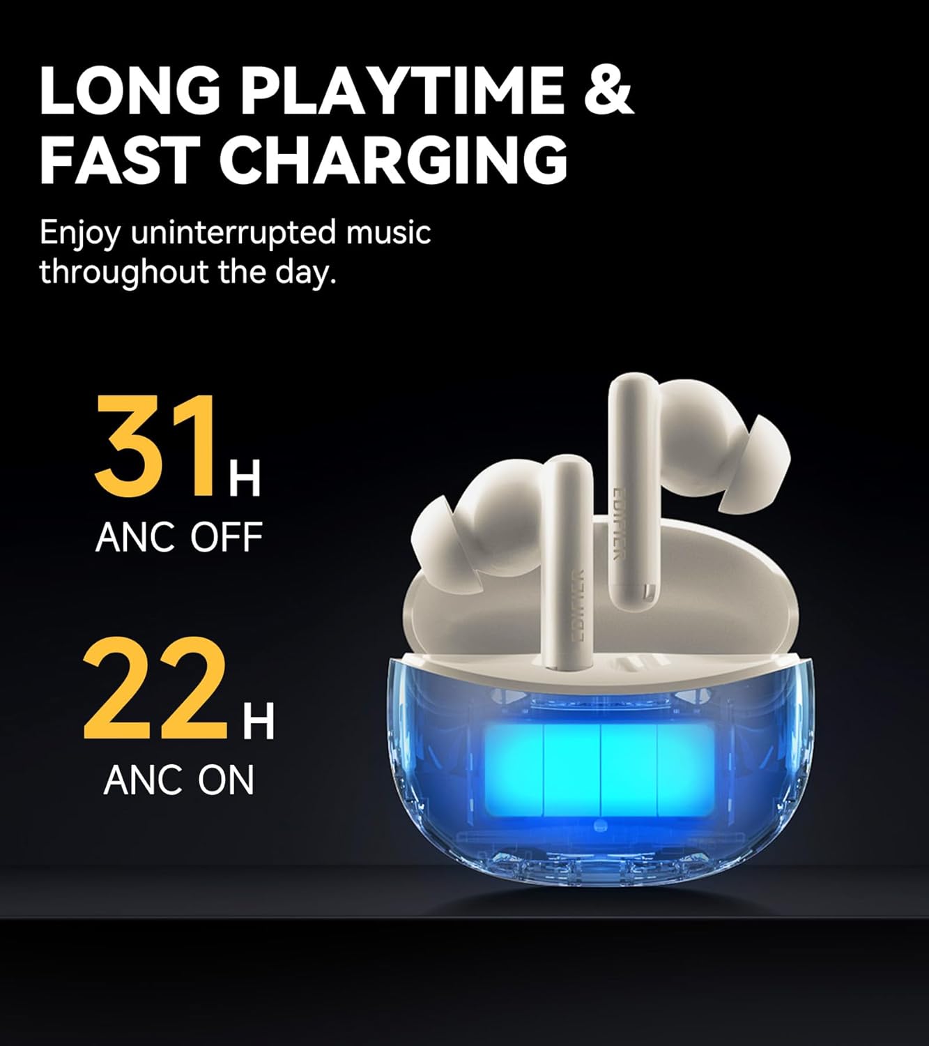 Edifier X5 Pro Active Noise Cancelling Earbuds with AI-Enhanced Calls, Fast Charge, Game Mode, App Customization, IP55 Waterproof, True Wireless Bluetooth 5.3 Technology - Ivory-4