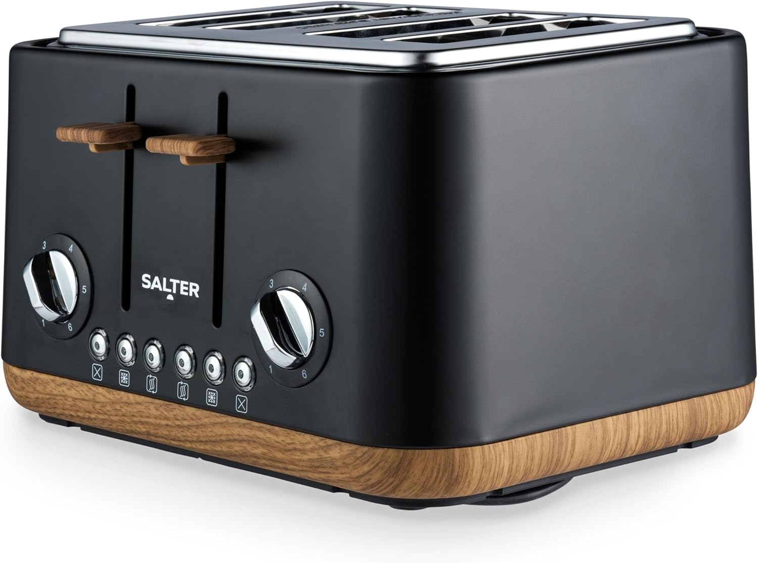 Salter COMBO-9135 Toronto Kettle and 4-Slice Toaster Set – 1.7 L Fast Boil Kettle with Limescale Filter, Wide Toasting Slots, High-Lift Eject, Wood Effect, 6 Browning Levels, 3000/1630 W, Matt Black-4