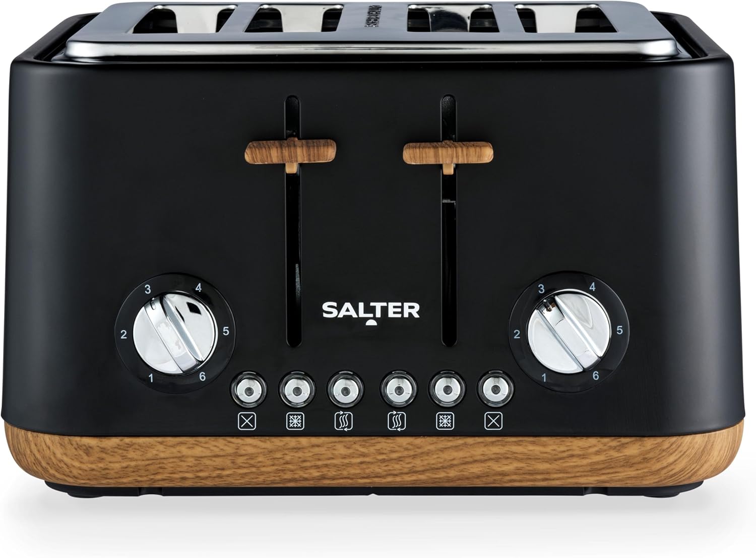 Salter COMBO-9135 Toronto Kettle and 4-Slice Toaster Set – 1.7 L Fast Boil Kettle with Limescale Filter, Wide Toasting Slots, High-Lift Eject, Wood Effect, 6 Browning Levels, 3000/1630 W, Matt Black-8