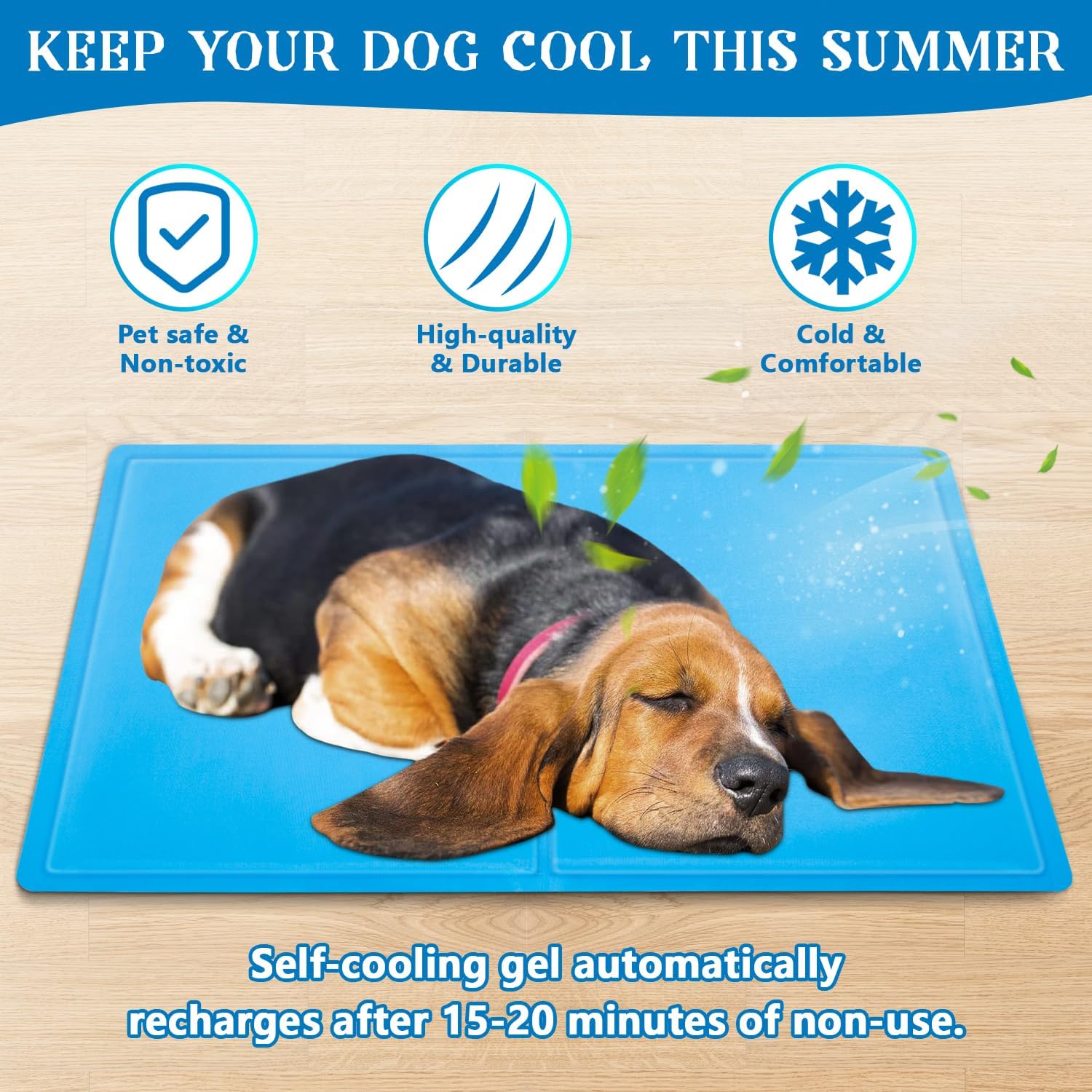 RnCop Dog Cooling Mat, Upgraded scratch-resistant thick oxford cloth material, Durable Non-Toxic Gel Pet Self Cooling Pad, Perfect for Dogs Cats in Hot Summer - L-2