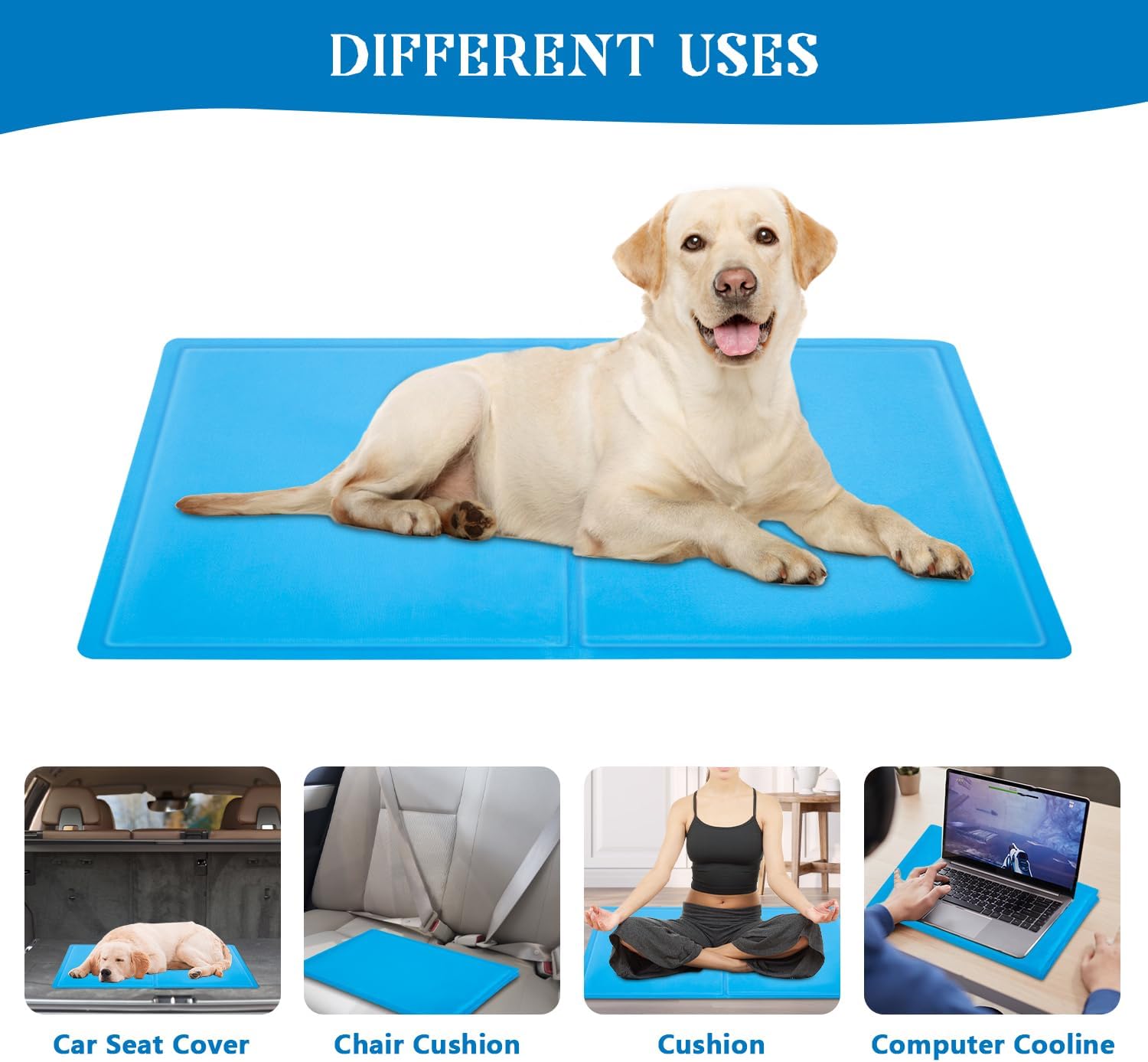 RnCop Dog Cooling Mat, Upgraded scratch-resistant thick oxford cloth material, Durable Non-Toxic Gel Pet Self Cooling Pad, Perfect for Dogs Cats in Hot Summer - L-5