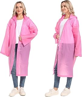 Kyzistn EVA Rain Coats, Reusable Lightweight Portable Rain Coat for Women Men with Drawstring and