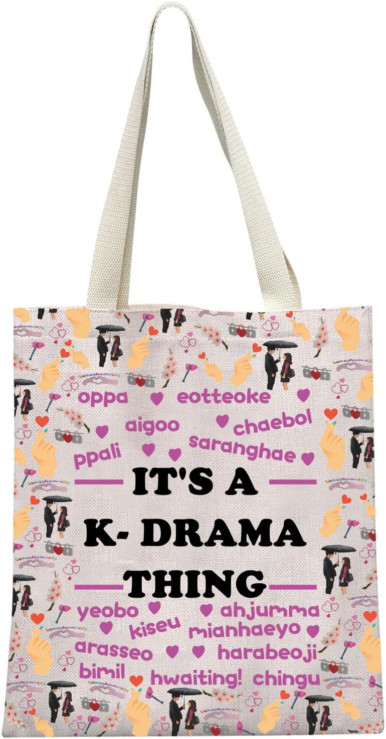 It's A K-Drama Thing Korean Words K-Drama Tote Bag Gifts For Korean Drama Lovers k Drama Fan Gifts k Drama Shopping Bag-0