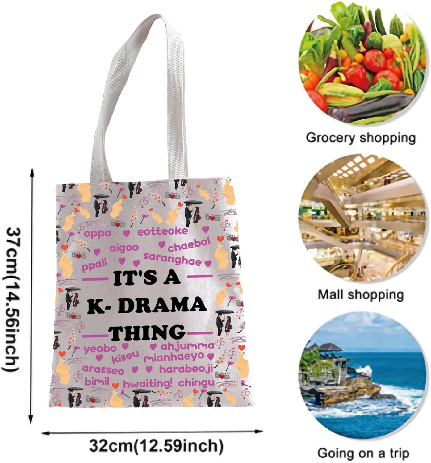 It's A K-Drama Thing Korean Words K-Drama Tote Bag Gifts For Korean Drama Lovers k Drama Fan Gifts k Drama Shopping Bag-1