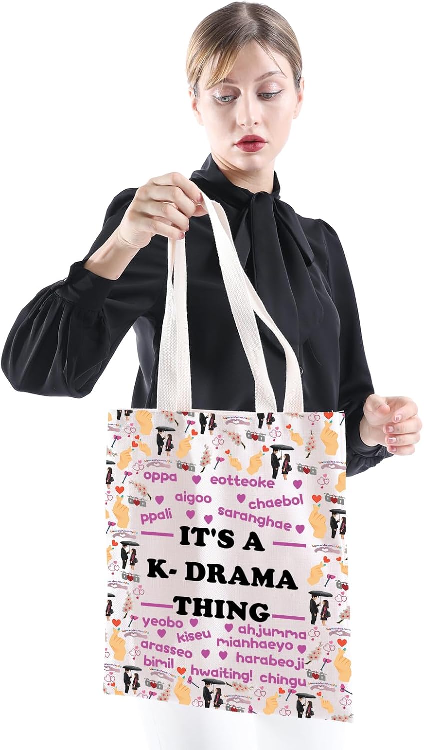 It's A K-Drama Thing Korean Words K-Drama Tote Bag Gifts For Korean Drama Lovers k Drama Fan Gifts k Drama Shopping Bag-2