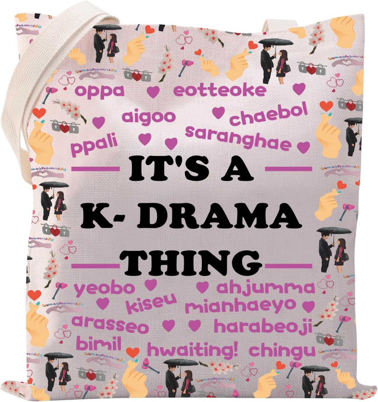 It's A K-Drama Thing Korean Words K-Drama Tote Bag Gifts For Korean Drama Lovers k Drama Fan Gifts k Drama Shopping Bag-4