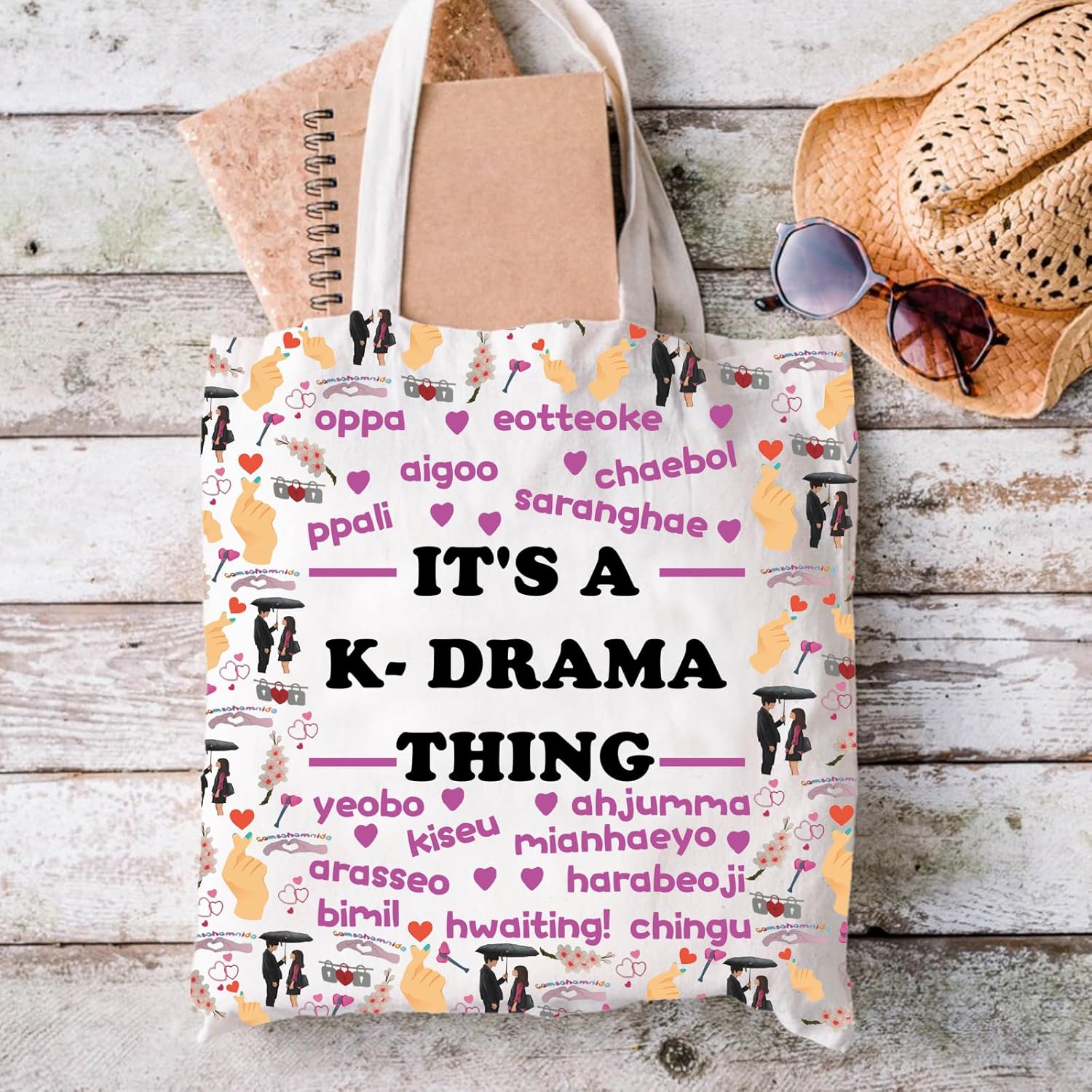 It's A K-Drama Thing Korean Words K-Drama Tote Bag Gifts For Korean Drama Lovers k Drama Fan Gifts k Drama Shopping Bag-5