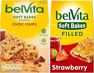 Breakfast Biscuits Bundle With Belvita Choc Chips Soft Bakes Breakfast Biscuits 250g and Strawberry Soft Bakes Breakfast Biscuits 250g (2 Pack)