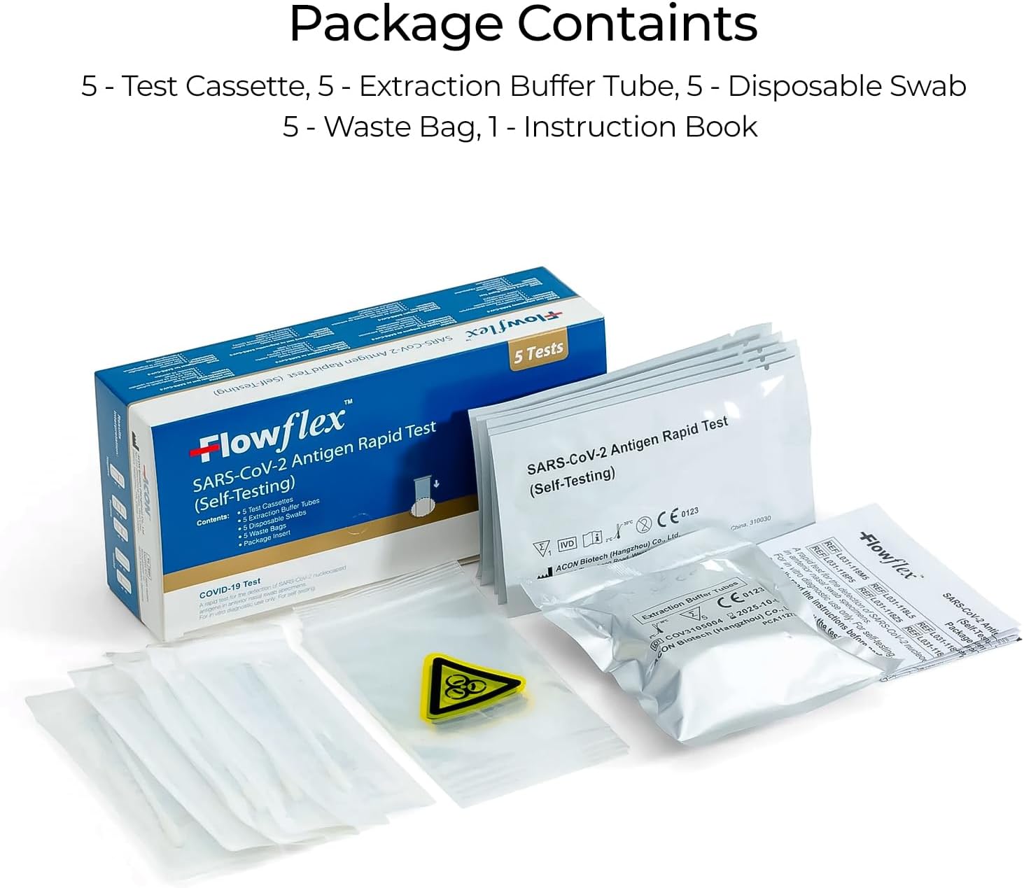 Flowflex Covid-19 Lateral Flow Test Kit for Self-Care | One-Step Test SARS-CoV-2 Antigen Test Kit for Rapid Self-Testing in 15 Minute Results | 5 Pack Test Kit-6