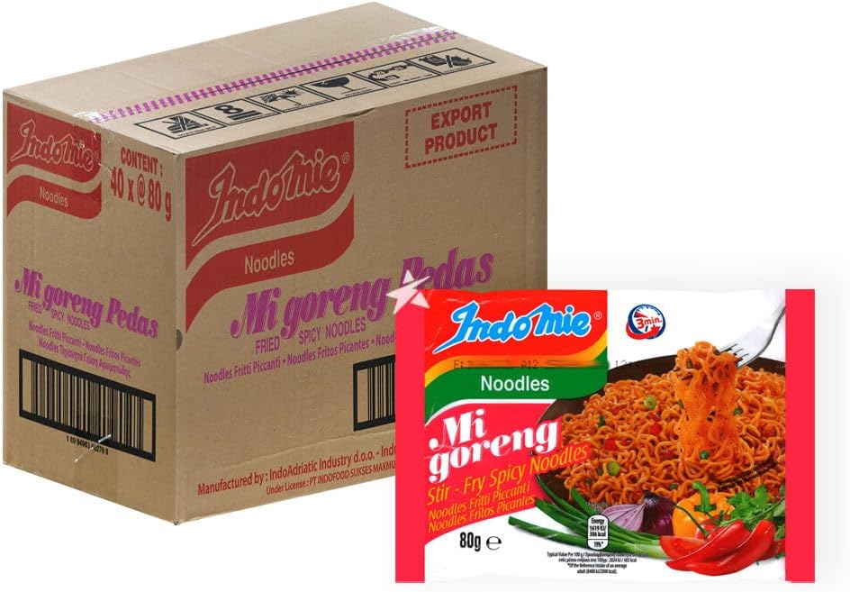 Indomie Mi Goreng Stir Fry Spicy Noodles 80g (Pack of 40) | Authentic Indonesian Instant Noodles |-0