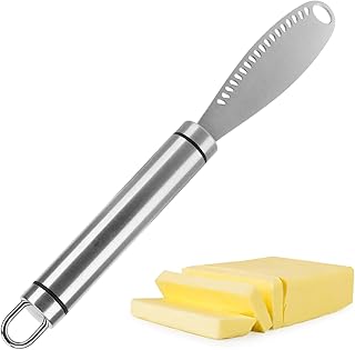 Butter Knife, 3 in 1 Stainless Steel Butter Knives Butter Spreader with Serrated Edges and Scraping Easy Spread for Cutting and Spreading Butter Cheese Peanut Butter Jam（stainless steel handle）