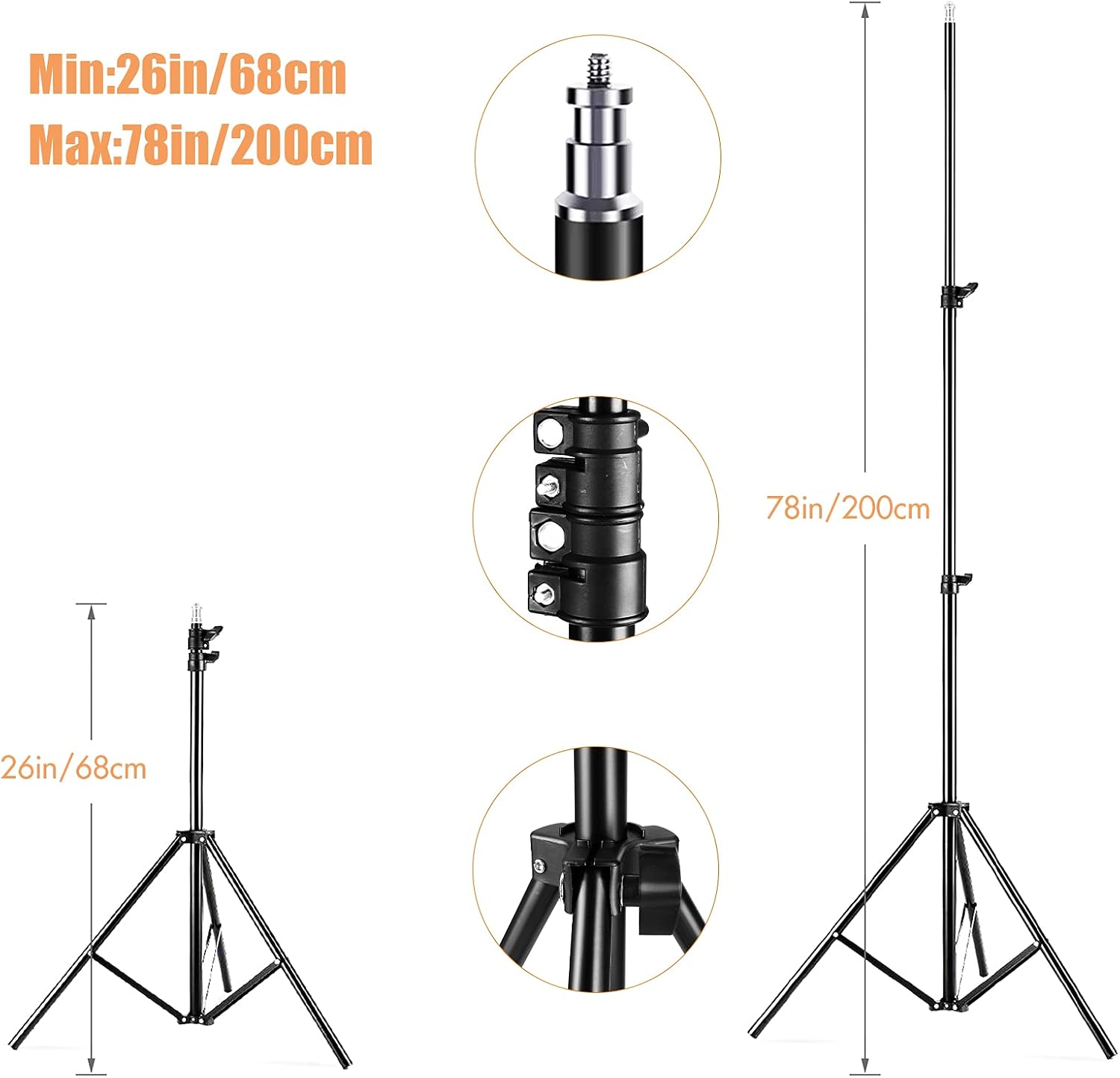 Andoer Softbox Photography Lighting Kit 50*70cm with Dimmable Bi-color Bulb(2700K-5700K,85W),Boom Arm,Remote Control,Backdrop&Stand - Ideal for Studio,Live Streaming,Portraits,Product Photos - 3 Sets-6