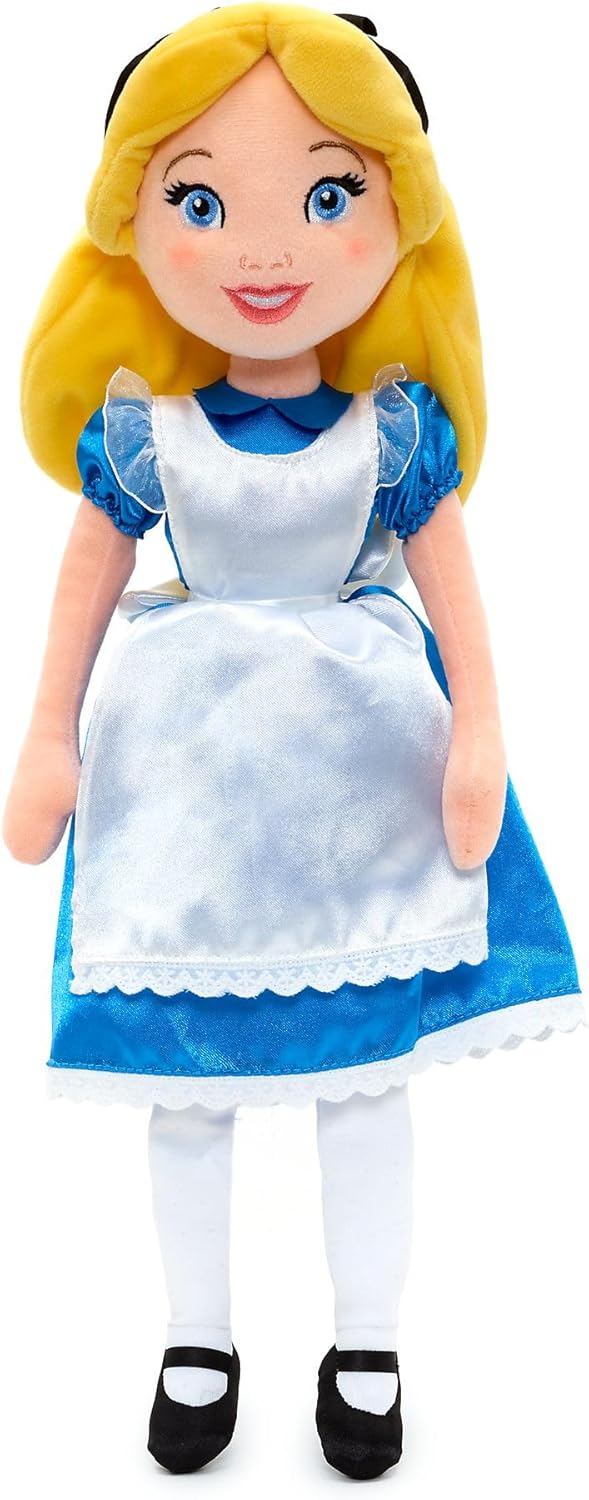 Disney Store Official Alice Soft Toy Doll, Alice in Wonderland, 42cm/16”, Cute Plush Cuddly Figure Wearing Classic Dress and Apron, Features Soft Hair with 3D Bow - Suitable for Ages 0+-0