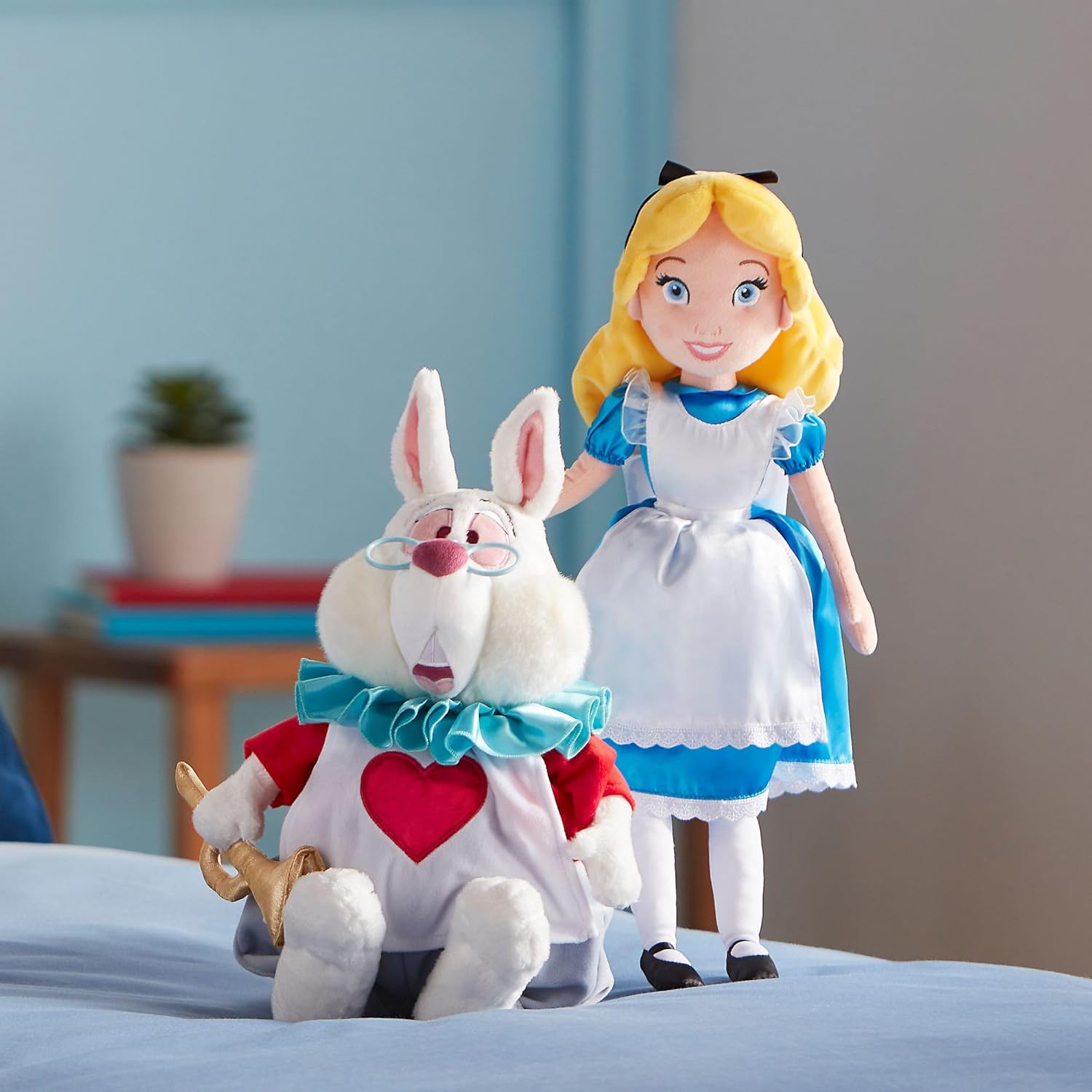 Disney Store Official Alice Soft Toy Doll, Alice in Wonderland, 42cm/16”, Cute Plush Cuddly Figure Wearing Classic Dress and Apron, Features Soft Hair with 3D Bow - Suitable for Ages 0+-2