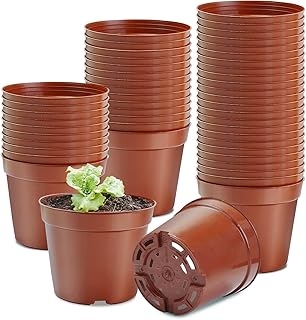 Jordbrux 8.5cm 50pcs Nursery Pots for Seedlings - Plastic Seedling Pot/Seed Starting Pot/Flower Pots/Germination Pots for Seedling, Cuttings, Transplanting