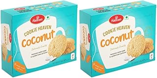 Haldiram's Cookie Heaven Coconut Cookies, 180g (Pack of 2) | Exquisite Coconut Flavor in Every Bite | Crispy Delights | Perfect Snacking