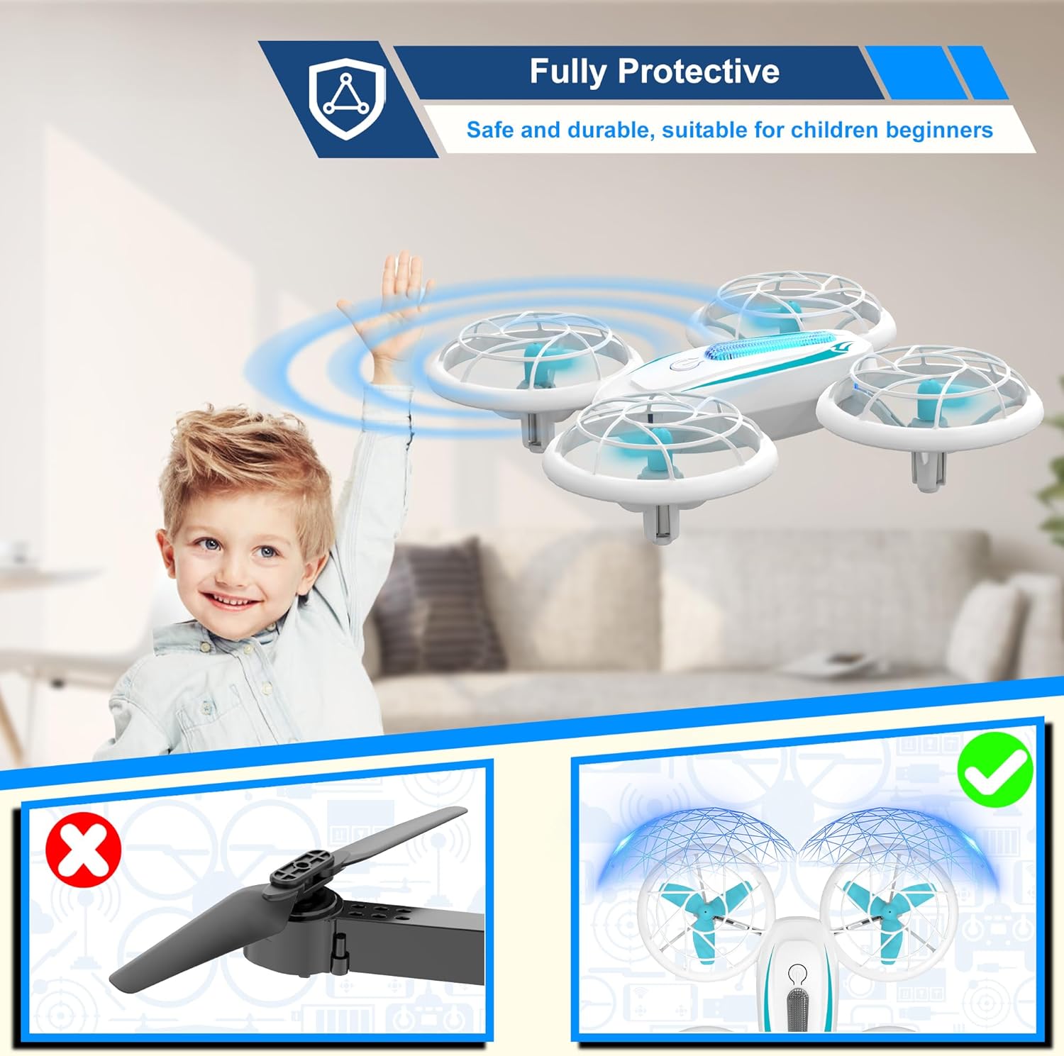 Mini Drone for Kids with Indoor | Wipkviey T18 Drones for Beginners with Lights, RC Quadcopter with Altitude Hold, 3D Filp, Easy to Fly Toy Birthday Present for Boys and Girls-1