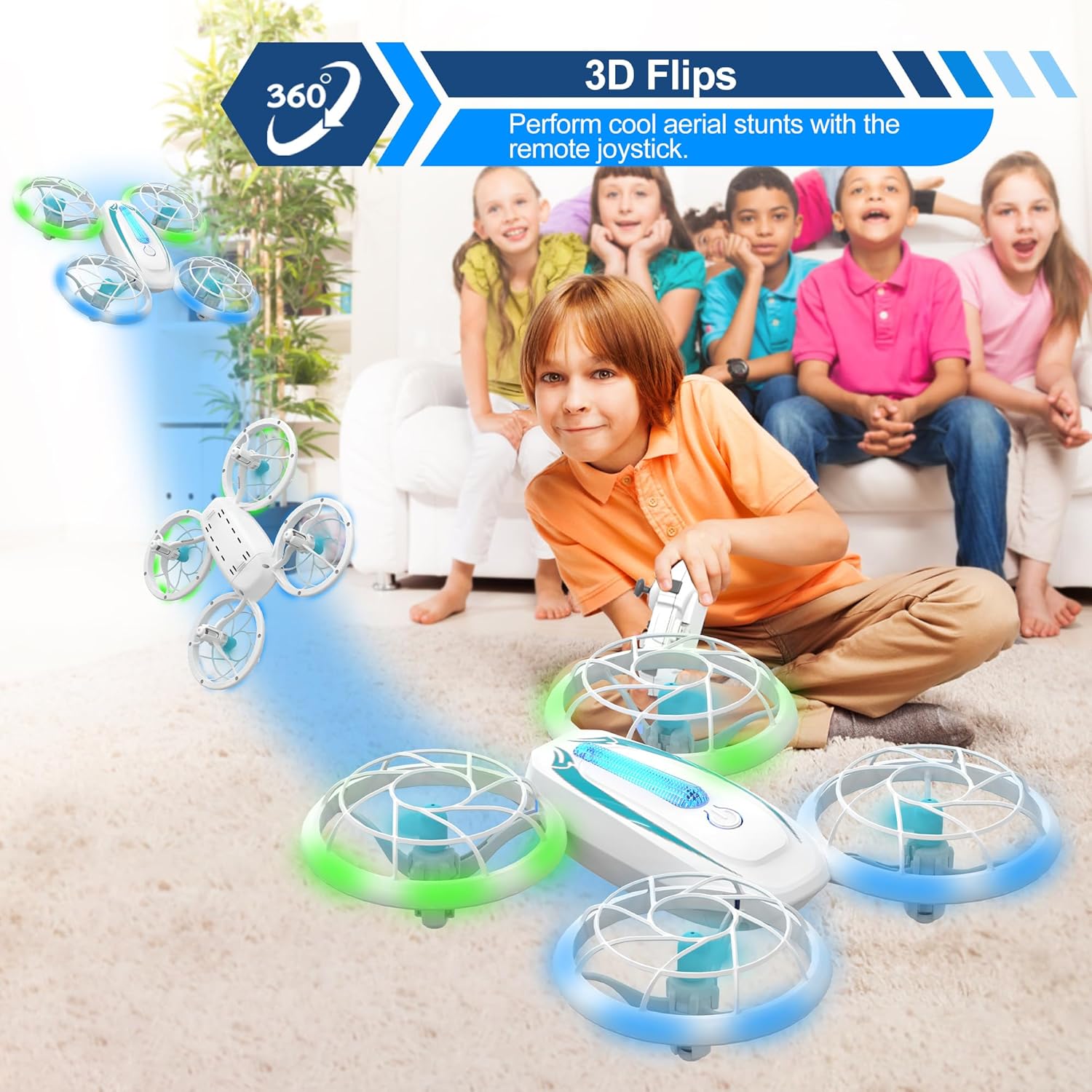 Mini Drone for Kids with Indoor | Wipkviey T18 Drones for Beginners with Lights, RC Quadcopter with Altitude Hold, 3D Filp, Easy to Fly Toy Birthday Present for Boys and Girls-2